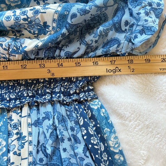 NWT Womens Maison Tara Paisley Smocked Maxi Dress Cottagecore Boho Floral Sz 8 - Picture 8 of 16